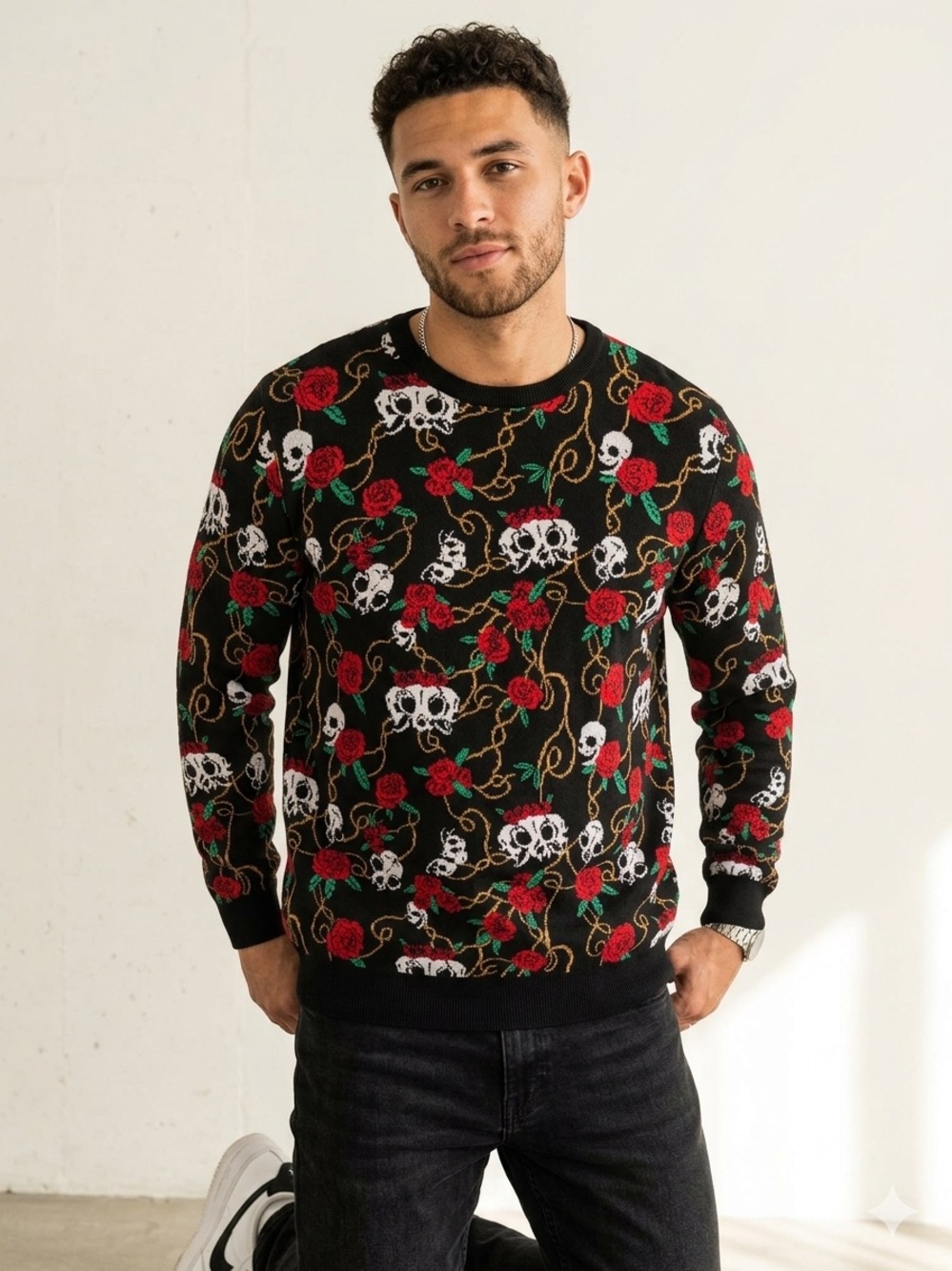 Ripndip Dead Roses skulls and roses sweater